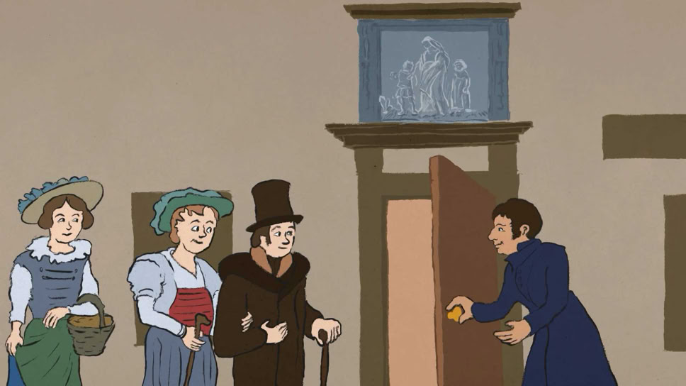 1825 wird das Naturmuseum eröffnet. "Am Anfang war ein Hugi" Naturmuseum Animation Illustration Trickfilm Schweiz 