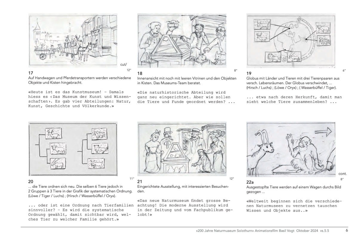 Storyboard zu "Am Anfang war ein Hugi - 200 Jahre Naturmuseum Solothurn"