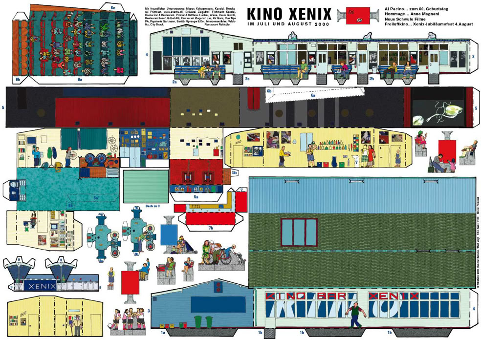 Das Plakat des Kino Xenix wurde zum 20 jährigen Betriebsjubiläum ausnahmsweise vierfarbig gedruckt. Gestaltung Basil Vogt und Sandra Niemann.